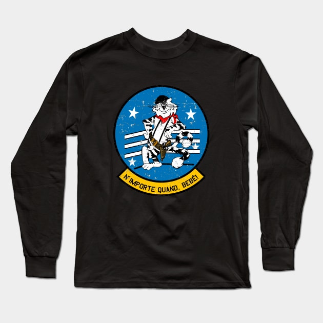 F-14 Tomcat - N'Importe Quand, Bebé! Mime - Grunge Style Long Sleeve T-Shirt by TomcatGypsy